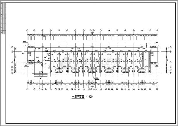 遵义市某大型化工厂2800平米6层砖混结构宿舍楼建筑设计CAD图纸-图一