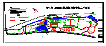福建晋江河口湿地江滨公园园林设计CAD施工图-图二