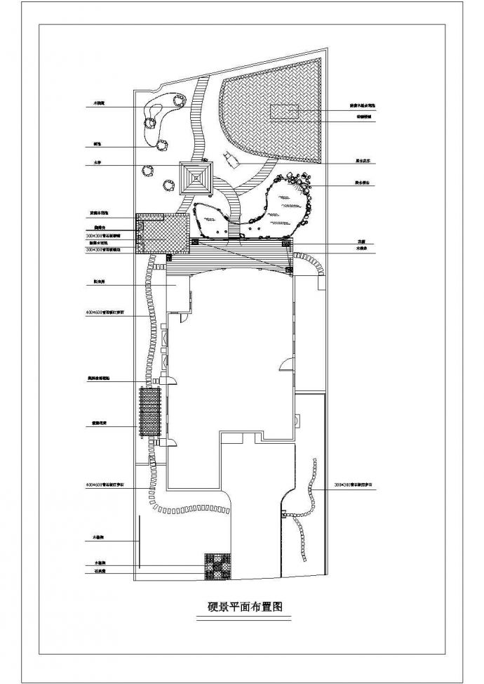 别墅庭院景观设计施工CAD图_图1