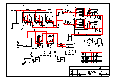100T_h纯水系统工艺流程cad设计图纸-图二