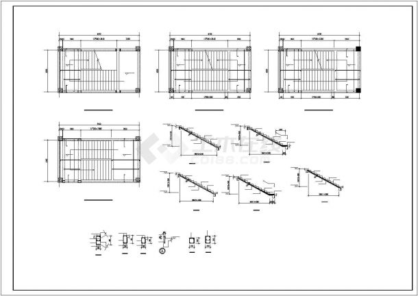 某框剪结构商场楼梯节点构造设计施工CAD图纸-图一