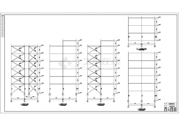 [昆明]钢框架办公大楼结构施工设计cad图，共一张-图一