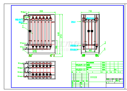 超滤的总装配图和纯水超滤器工艺设计cad图纸-图二