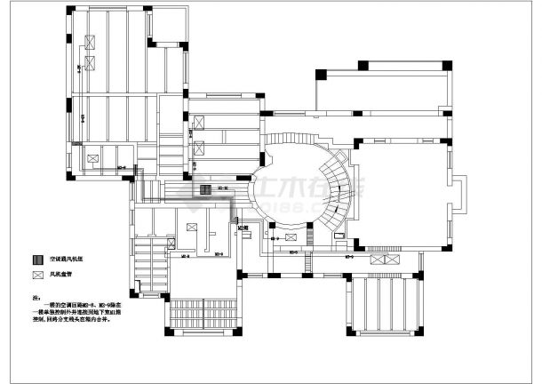 精美别墅给排水系统规划CAD平面图-图一