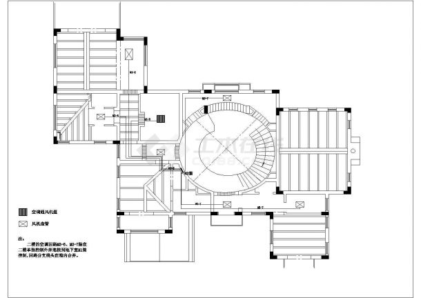 精美别墅给排水系统规划CAD平面图-图二