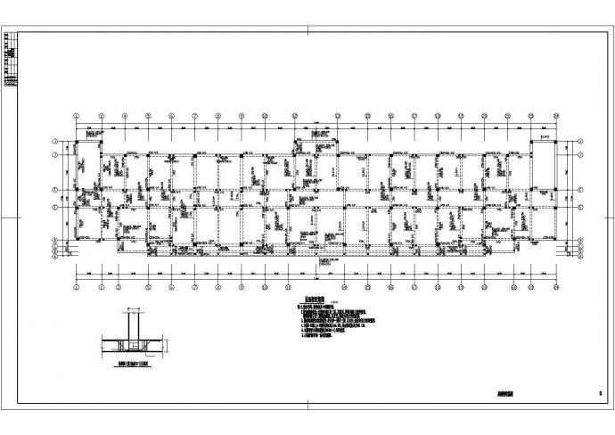 晋江市建设路某广告公司5层框架结构办公楼结构设计CAD图纸_图1
