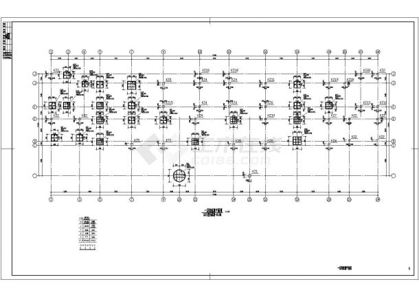 晋江市建设路某广告公司5层框架结构办公楼结构设计CAD图纸-图二