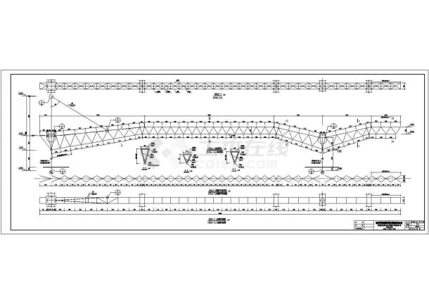 苍南站站台雨棚设计cad详细结构施工图-图二