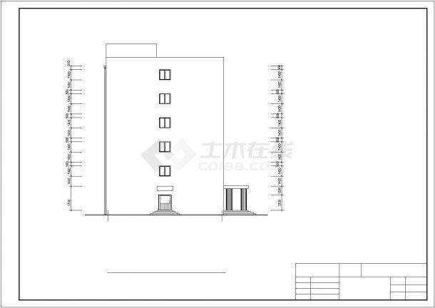 大庆市某油气研究所5200平米六层框架结构办公楼建筑结构设计CAD图纸-图二