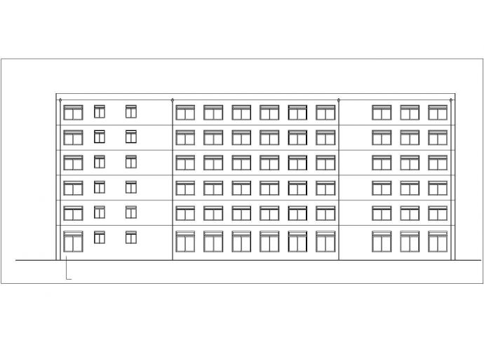 宣化市某商业街6000平米6层钢框架结构商业办公楼建筑设计CAD图纸_图1