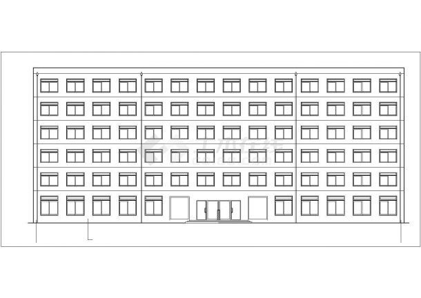 宣化市某商业街6000平米6层钢框架结构商业办公楼建筑设计CAD图纸-图二