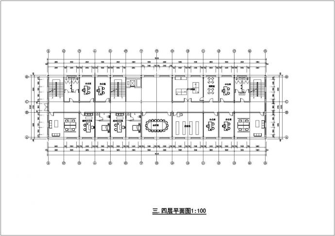 徐州市某产业园4400平米五层钢框架结构办公楼全套建筑设计CAD图纸_图1