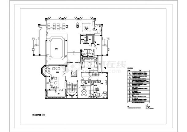 三层别墅室内装修施工图（含地下室带效果图）-图一