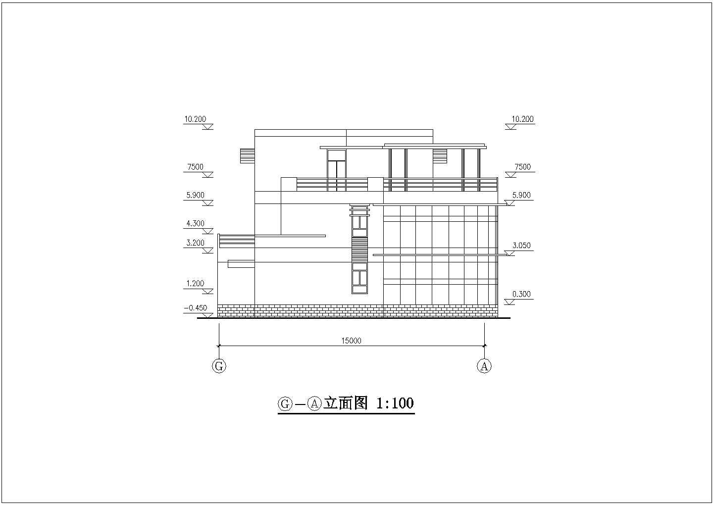 某349㎡三层现代风格别墅设计图（含7张图纸）