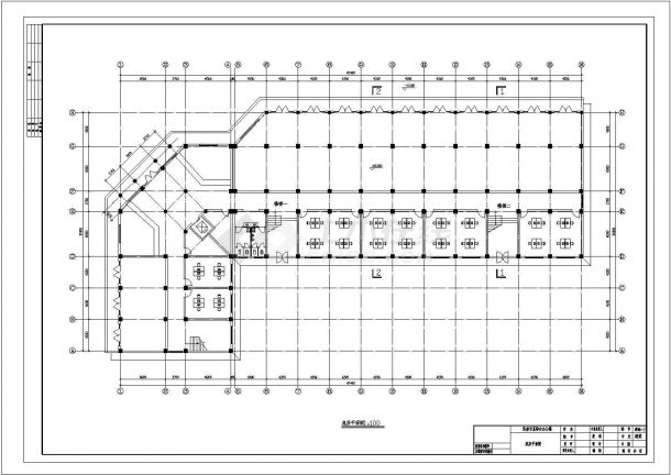 湖州市某实验中学4700平米5层框架结构办公楼建筑设计CAD图纸-图一