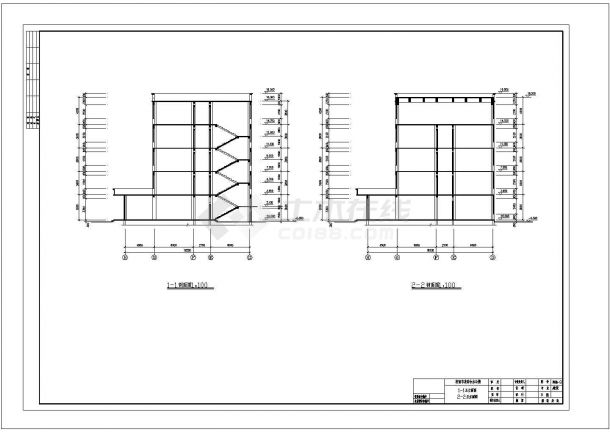 湖州市某实验中学4700平米5层框架结构办公楼建筑设计CAD图纸-图二