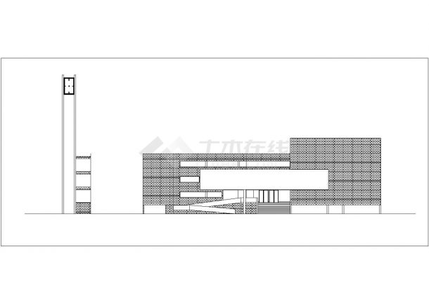 上海某中学全套建筑设计CAD图纸（食堂/教学楼/体育馆/行政楼/宿舍楼）-图一