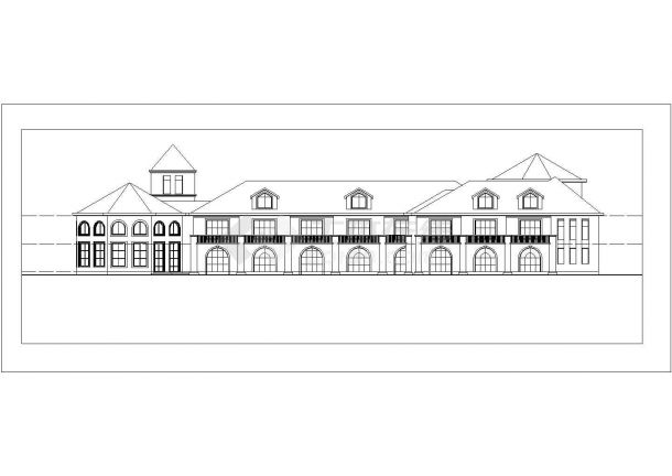 太原市某社区2700平米2层框架结构现代化幼儿园平立剖面设计CAD图纸-图一