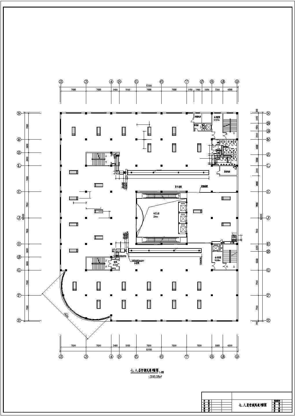 某高层商贸娱乐中心综合楼空调防排烟设计cad施工图（含设计说明）