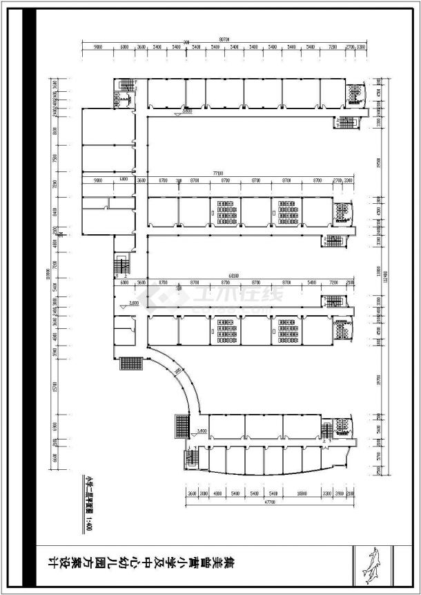 烟台市锦翔小学4层框架结构教学楼全套建筑设计CAD图纸-图二