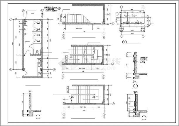 南京垂阳小学2100平米5层框架结构教学楼平面设计CAD图纸-图二
