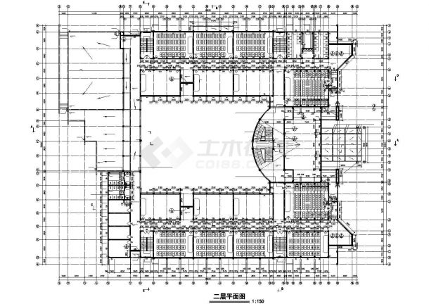 宁波市某技术专科学校1.1万平米5层框架结构教学楼建筑设计CAD图纸-图二
