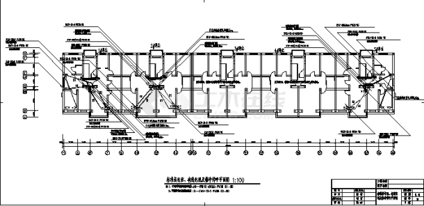 山西某小区七层住宅楼电气系统设计施工cad图纸-图二