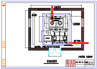 某叠压无负压设备泵房布置cad设计图-图二