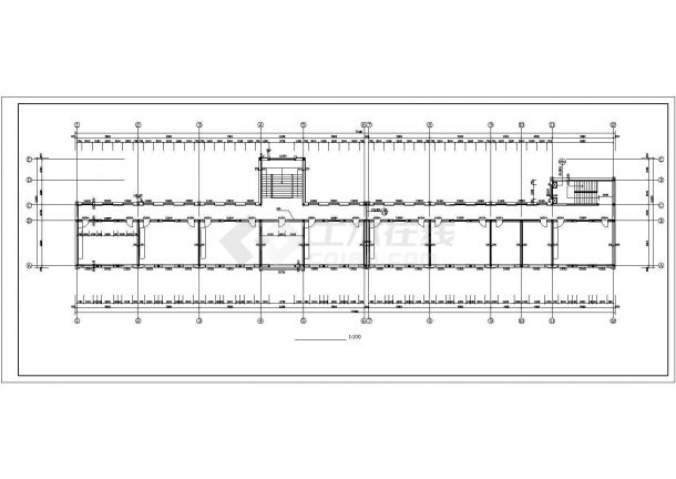 德阳市现代化村镇中学3层框架结构教学楼建筑设计CAD图纸-图二