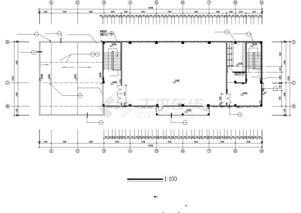 呼和浩特市长阳小学五层框架结构教学楼建筑设计CAD图纸-图一
