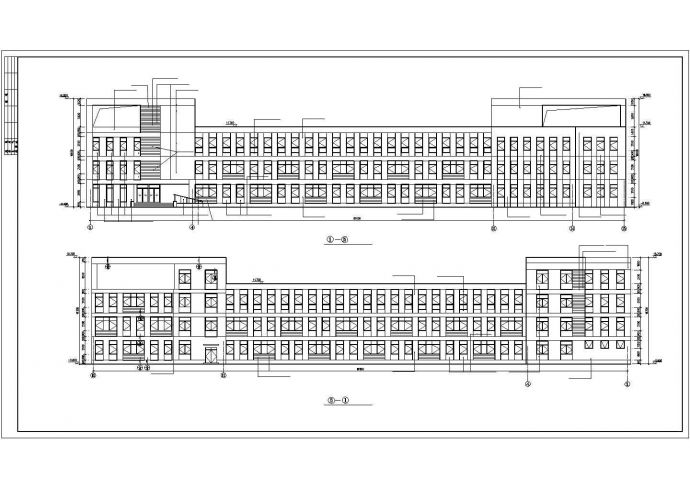 烟台市劳动南路某中学4层框架结构教学楼全套建筑设计CAD图纸_图1