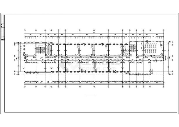 烟台市劳动南路某中学4层框架结构教学楼全套建筑设计CAD图纸-图二