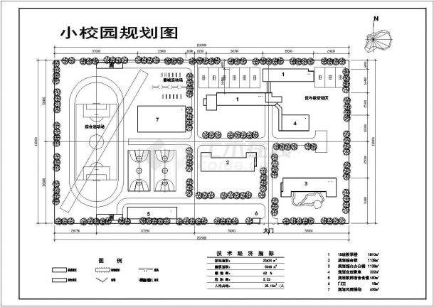 连云港市第二中学3层框架结构教学楼建筑设计CAD图纸（含总图）-图一