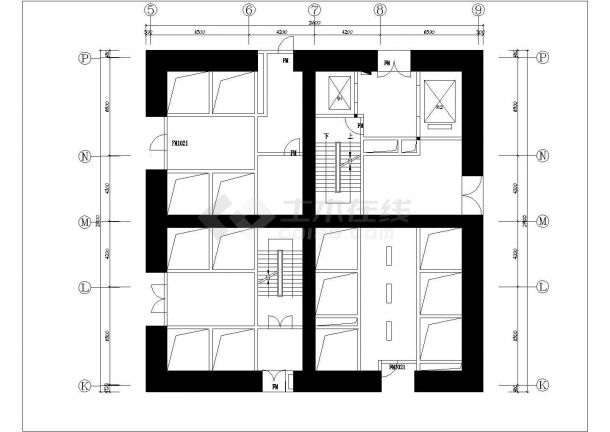 [陕西]超高层办公楼喷淋及给排水管道专项施工CAD图-图一