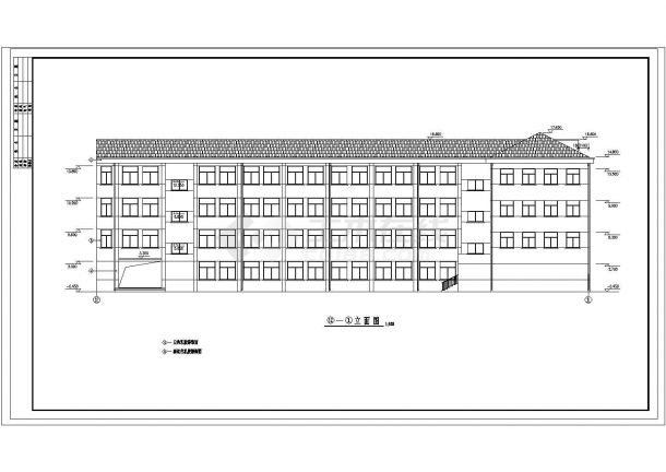 某中学教学楼建筑全套施工图（CAD，26张图纸）-图二
