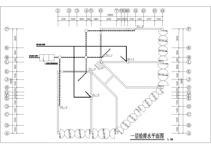 晋江市福珊花园小区7层框混结构住宅楼水系统设计CAD图纸_图1