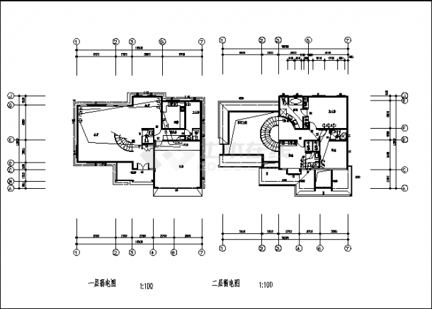 某美式别墅住宅电气系统设计施工cad图纸（含说明）-图二