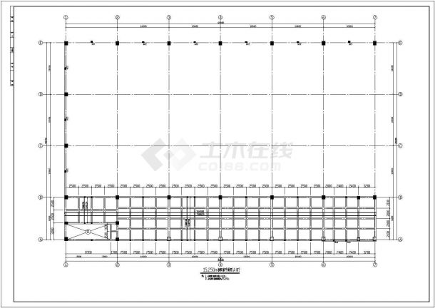 3层框架电子公司生产仓储综合楼结构施工设计cad图-图二