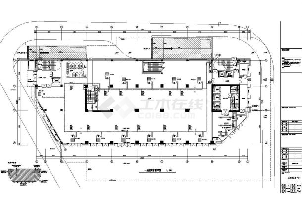 江苏省苏州市工业园区某商业办公楼中央空调系统设计施工CAD图纸-图一