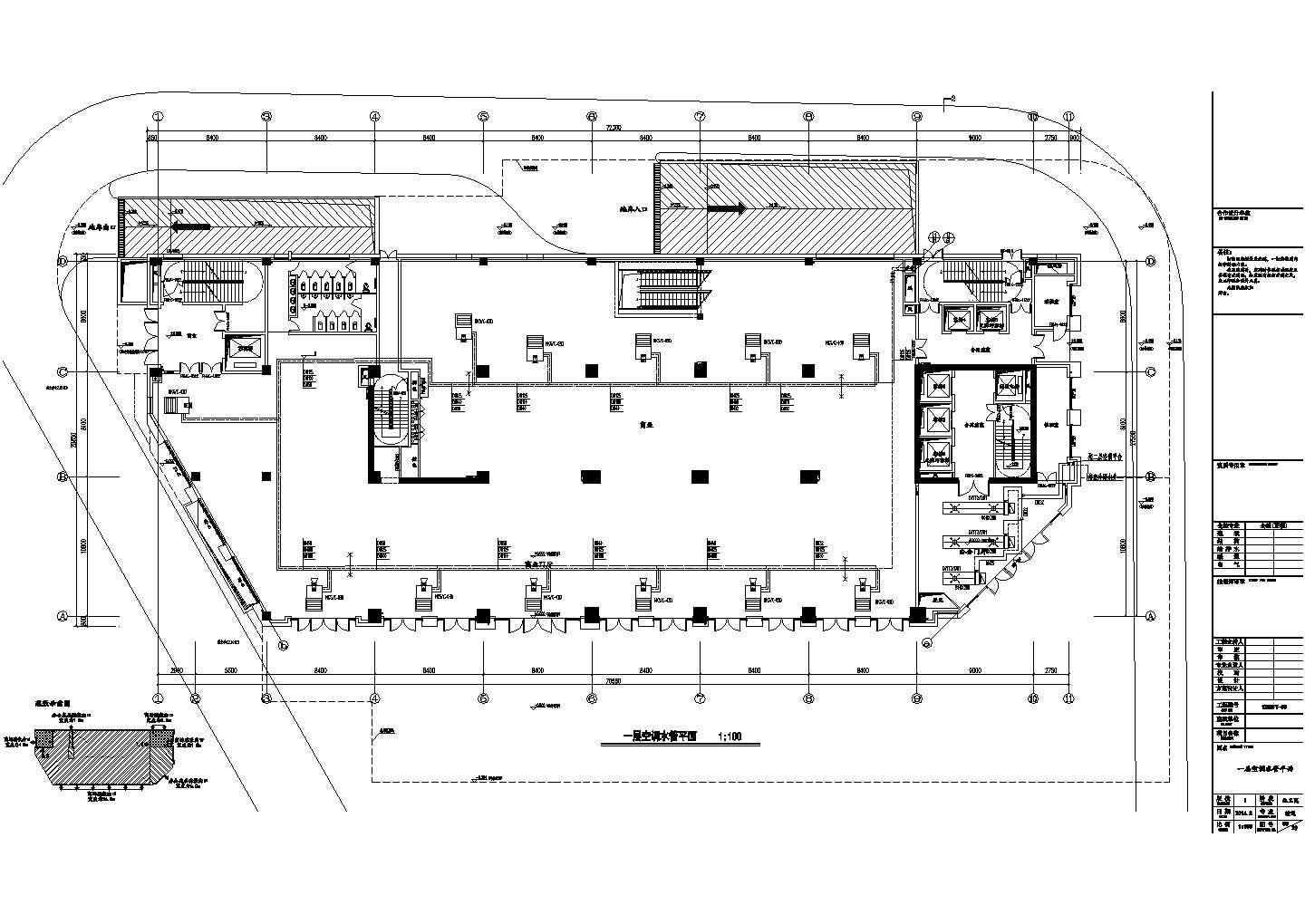 江苏省苏州市工业园区某商业办公楼中央空调系统设计施工CAD图纸