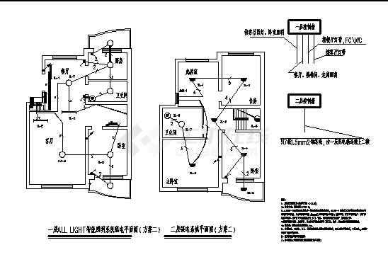 某发展小区A户型电气系统设计施工cad图纸-图一
