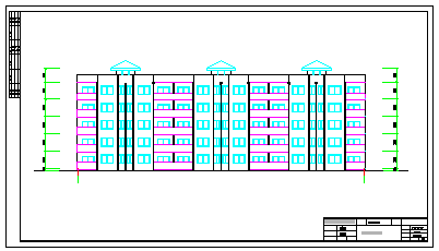 3600平米五层框架住宅楼cad图纸（计算书、建筑、结构图）-图一