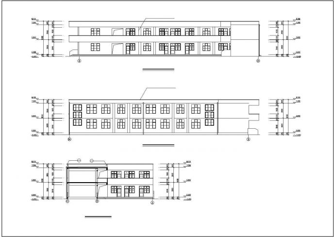 1130平方米2层砖混结构教学楼建筑设计施工cad图，共七张_图1