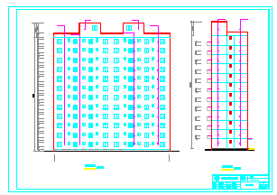 42000平米左右一字型框架住宅楼cad设计（建筑图结构图计算书）