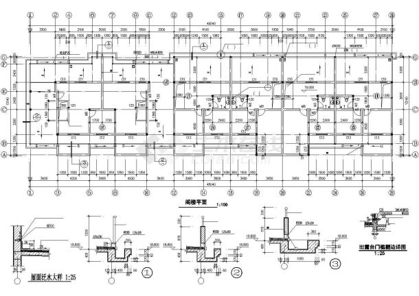 柳州市长泉花园小区6层砖混结构住宅楼建筑设计CAD图纸（含阁楼和半地下室）-图一