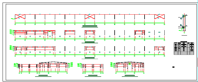 21m-15m跨单层轻型钢结构门式刚架结构结施cad图纸_图1