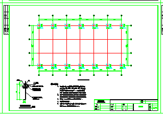 46.8x22.8m 单层屋盖钢结构cad设计施工图纸-图一