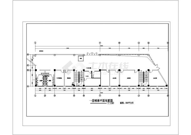 [重庆]3060㎡五层办公楼给排水消防电气施工CAD图-图一