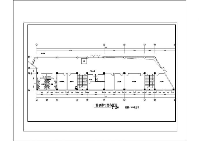 [重庆]3060㎡五层办公楼给排水消防电气施工CAD图_图1