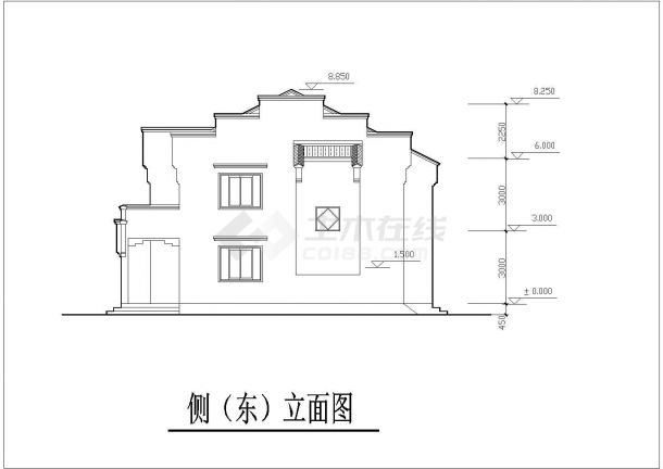 340+540平两栋双层框架结构豪华单体别墅建筑设计CAD图纸（含效果图）-图一